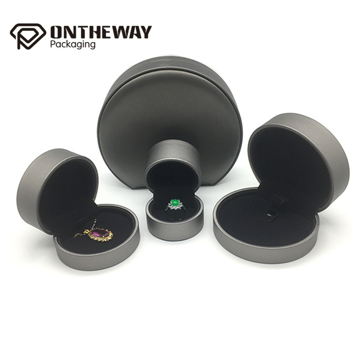 grey pu leather jewelry box